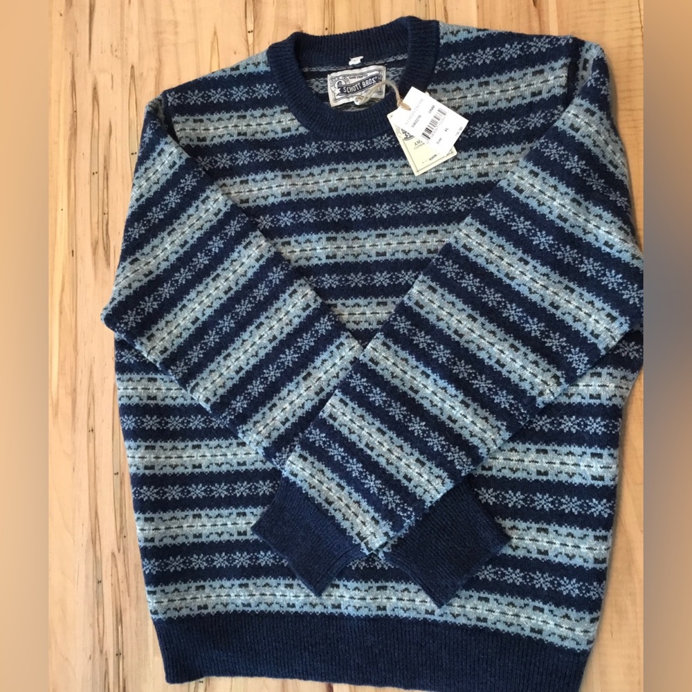 Schott Lightweight Wool Fairisle Crew Neck - STYLE: SW2216 - XL - New with tags
